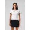 RPM Women's Ribbed Ringer Tee White