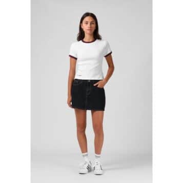 Alternative view of RPM Women's Ribbed Ringer Tee White