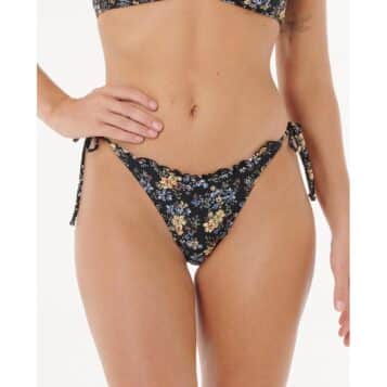 Rip Curl Pacific Rider Tie Side Cheeky Coverage Bikini Bottom Black