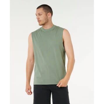 Rip Curl Men's Plain Wash Muscle Cactus Green