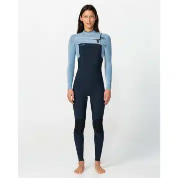 O'Neill Women's 4/3mm Hyper Fire Chest Zip Faded Denim