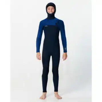 O'Neill Youth Hyperfreak Chest Zip 5/4+ Hooded Wetsuit Black/Twilight