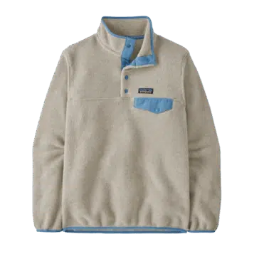 Patagonia Women's Light Weight Synch Snap-T P/O Oatmeal Heather w/Shore Blue