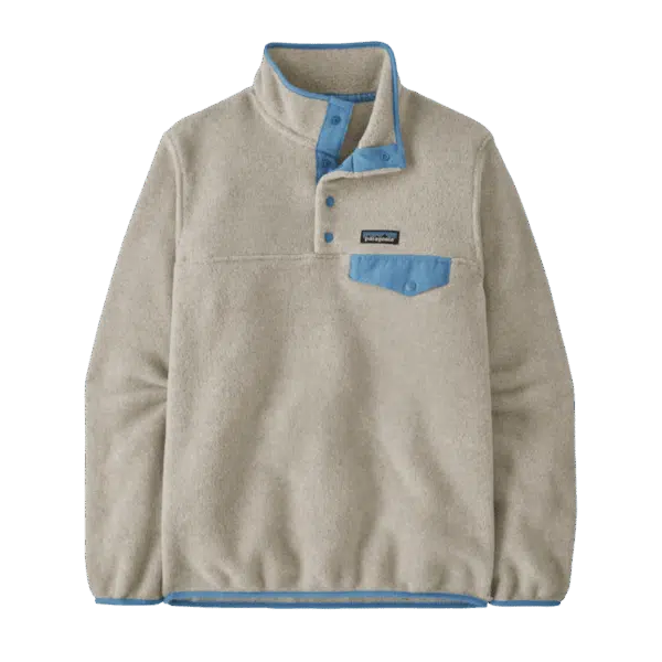Patagonia Women's Light Weight Synch Snap-T P/O Oatmeal Heather w/Shore Blue