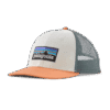 Patagonia P-6 Logo LoPro Trucker Hat White w/Peach Sherbet