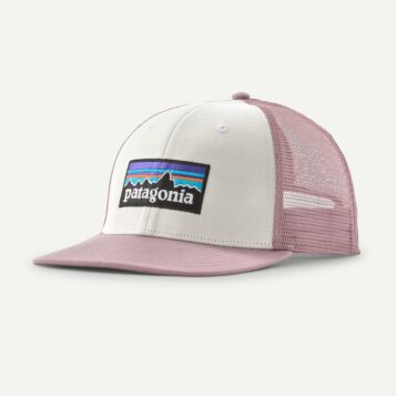 Patagonia P-6 Logo Trucker Hat White w/Quiet Violet