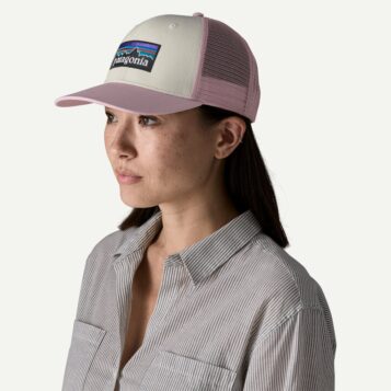 Alternative view of Patagonia P-6 Logo Trucker Hat White w/Quiet Violet