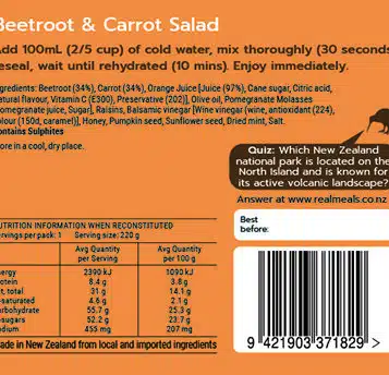 Alternative view of Real Meals Beetroot & Carrot Salad