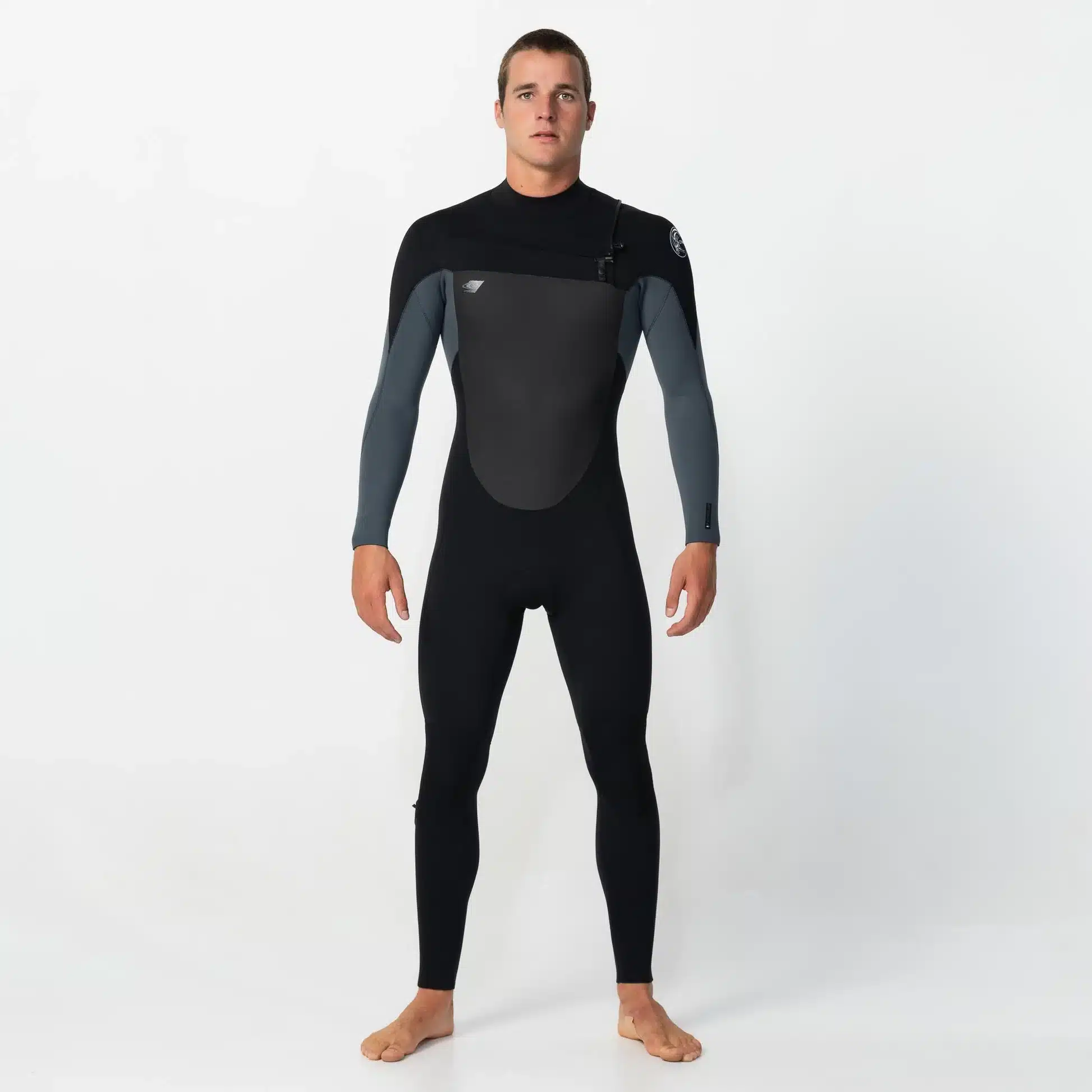 O'Neill Mens Defender 4/3mm Chest Zip Wetsuit: Colour Graphite