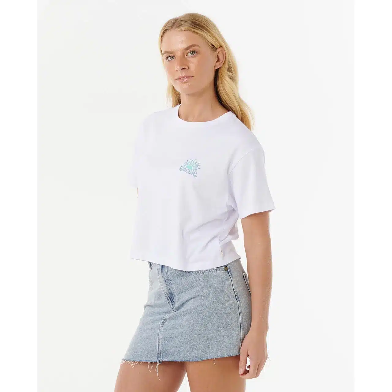 Rip Curl Women's Sunrise Crop Tee White 4 Rip Curl Women's Sunrise Crop Tee White - Image 4