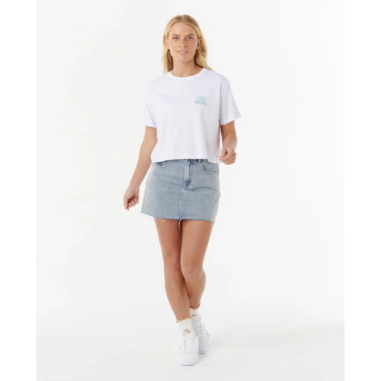 Rip Curl Women's Sunrise Crop Tee White 5 Rip Curl Women's Sunrise Crop Tee White - Image 5