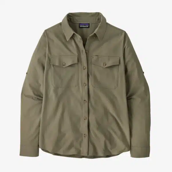 Patagonia Women's Long-Sleeved Self-Guided Sun Shirt River Rock Green