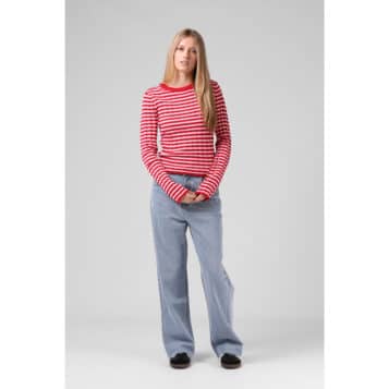 RPM Women's Stripe Knitted LS - Red