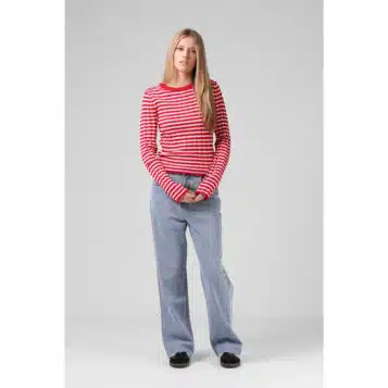 RPM Women's Stripe Knitted LS - Red