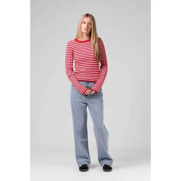 RPM Women's Stripe Knitted LS - Red