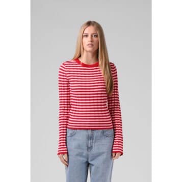 Alternative view of RPM Women's Stripe Knitted LS - Red