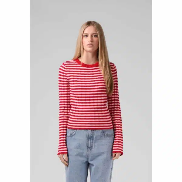Alternative view of RPM Women's Stripe Knitted LS - Red
