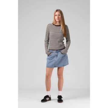RPM Women's Stripe Knitted LS - Chocolate