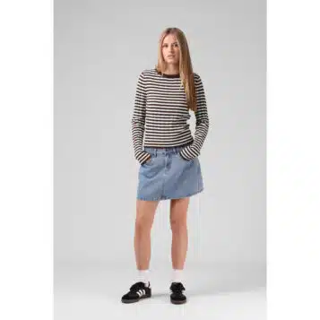RPM Women's Stripe Knitted LS - Chocolate