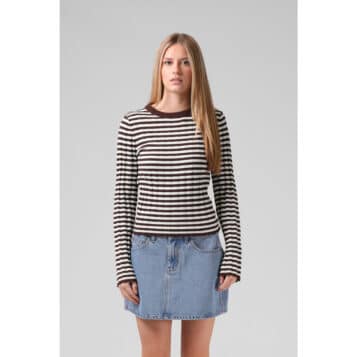 Alternative view of RPM Women's Stripe Knitted LS - Chocolate