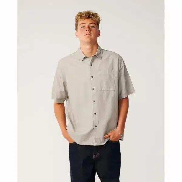 Rip Curl Men's Premium Surf Cord Short Sleeve Shirt Stone