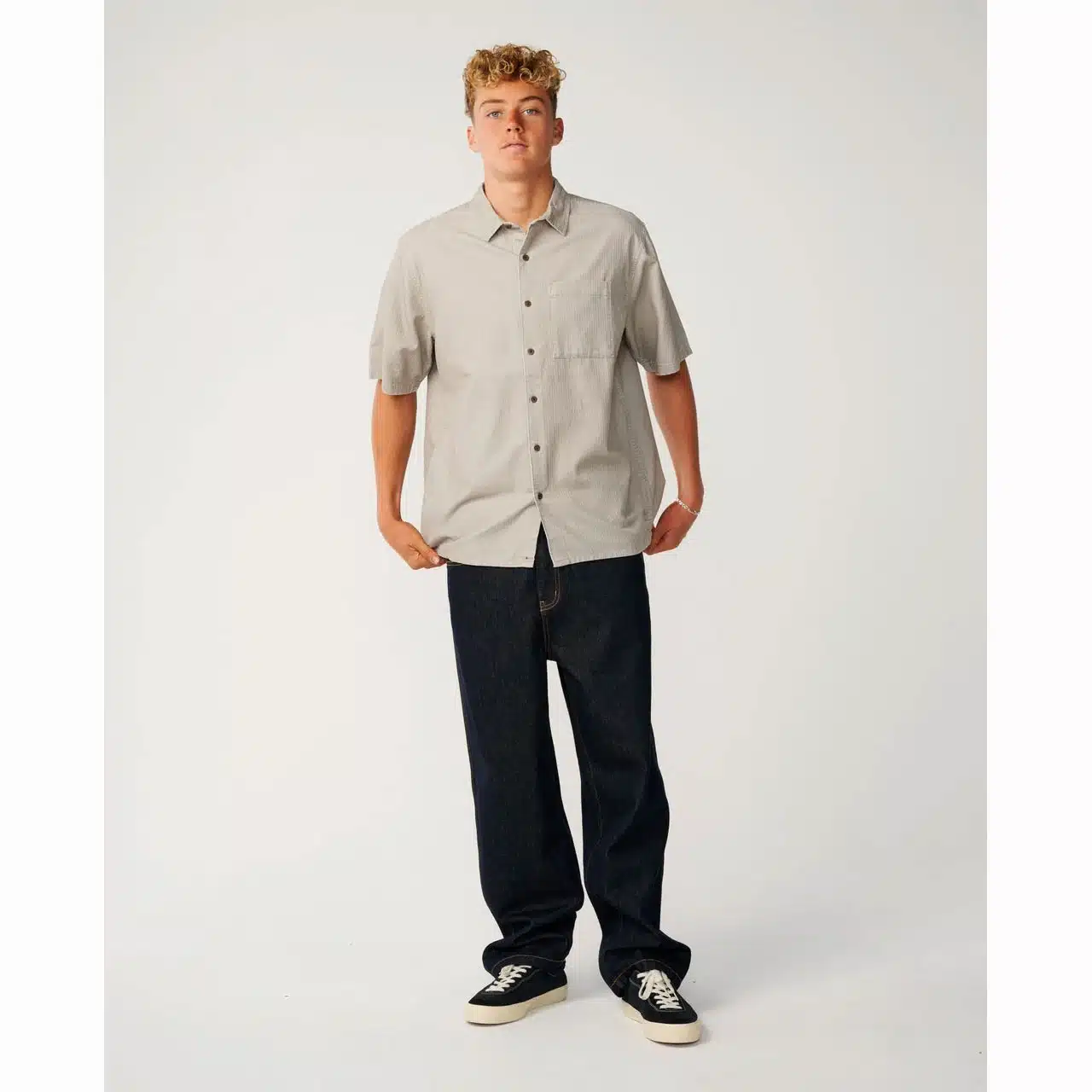 Rip Curl Men's Premium Surf Cord Short Sleeve Shirt Stone 3 Rip Curl Men's Premium Surf Cord Short Sleeve Shirt Stone - Image 3