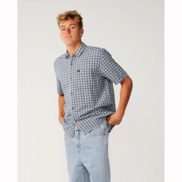 Alternative view of Rip Curl Men's Classic Surf Check Short Sleeve Shirt Light Navy