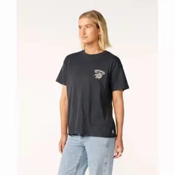 Rip Curl Women's Kiwi Road Trippin Relaxed Tee Washed Black