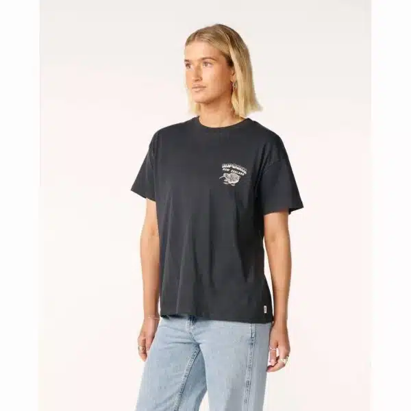 Rip Curl Women's Kiwi Road Trippin Relaxed Tee Washed Black