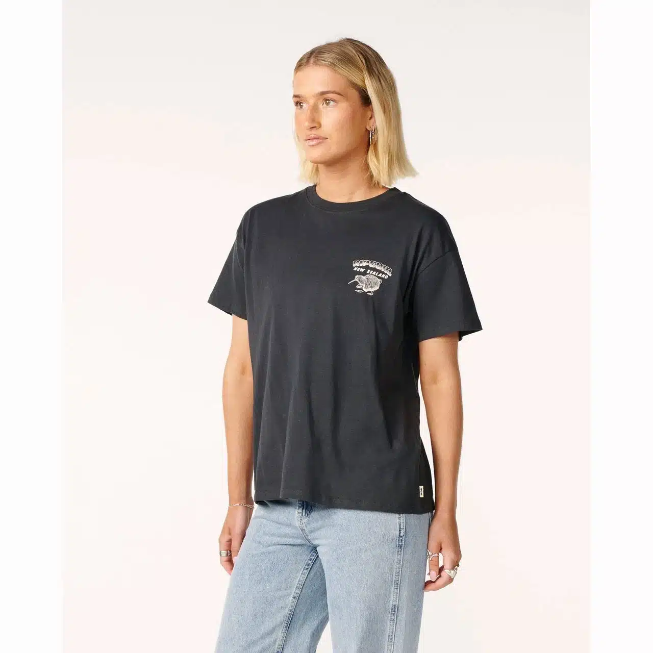Rip Curl Women's Kiwi Road Trippin Relaxed Tee Washed Black 1 Rip Curl Women's Kiwi Road Trippin Relaxed Tee Washed Black