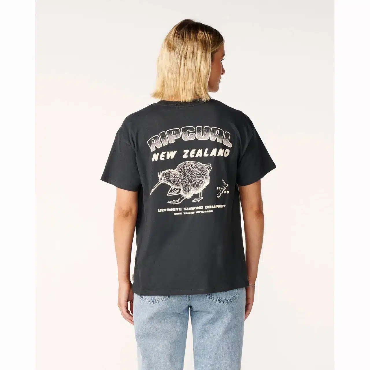 Rip Curl Women's Kiwi Road Trippin Relaxed Tee Washed Black 2 Rip Curl Women's Kiwi Road Trippin Relaxed Tee Washed Black - Image 2