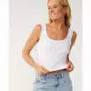 Rip Curl Women's Classic Ribbed Tank White - Image 3