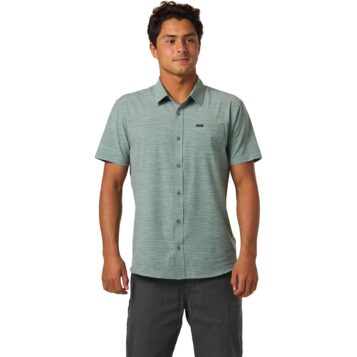 O'Neill Men's Trvlr UPF Traverse Strpe Stand Shirt Sage Green