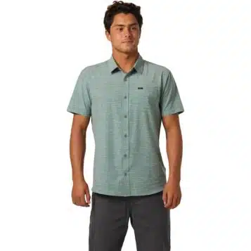 O'Neill Men's Trvlr UPF Traverse Strpe Stand Shirt Sage Green