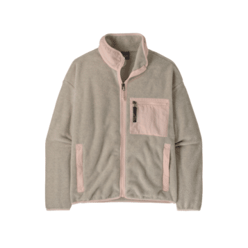 Patagonia Women's Synchilla Jacket Oatmeal Heather W/Pink Frost