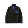 Patagonia Men's Lightweight Synchilla Snap-T Pullover Black W/P6 Blue