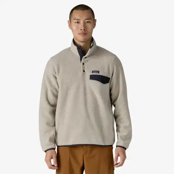 Alternative view of Patagonia Men's Lightweight Synchilla Snap-T Pullover Oatmeal Heather/Navy