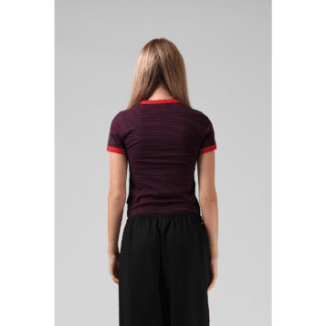 Alternative view of RPM Women's Stripe Ringer Tee Navy