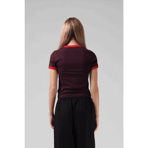 Alternative view of RPM Women's Stripe Ringer Tee Navy