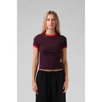 RPM Women's Stripe Ringer Tee Navy