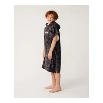 Rip Curl Boys' Sessions Hooded Towel Washed Black