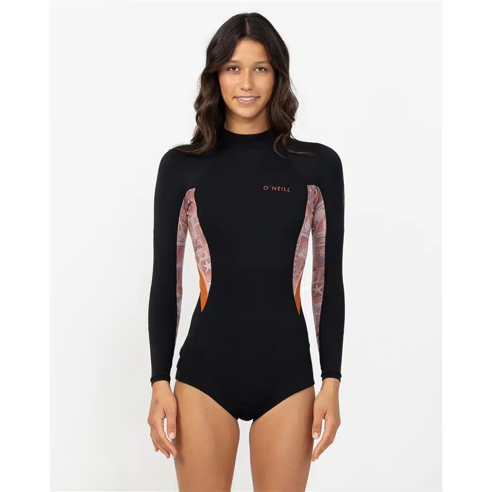 O'Neill Women's 2mm Bahia BZ LS Mid Spring Tangerine Tile 1 O'Neill Women's 2mm Bahia BZ LS Mid Spring Tangerine Tile