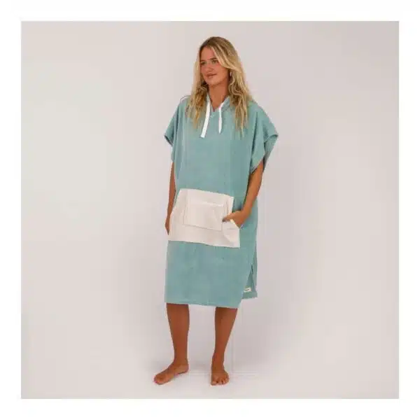 Ocean & Earth Women's Daydream Hooded Poncho Dusty Turquoise