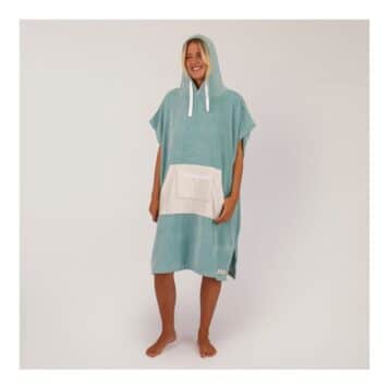 Alternative view of Ocean & Earth Women's Daydream Hooded Poncho Dusty Turquoise