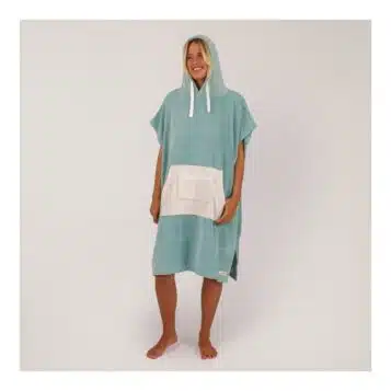 Alternative view of Ocean & Earth Women's Daydream Hooded Poncho Dusty Turquoise