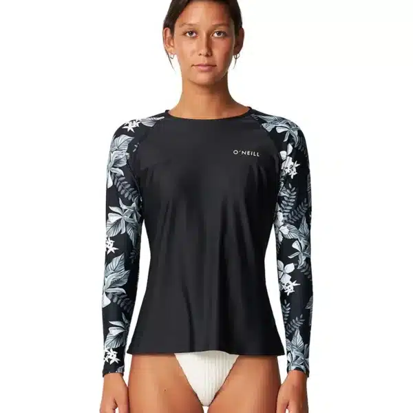 O'Neill Women's Salina LS Surf Tee Tropic Noir